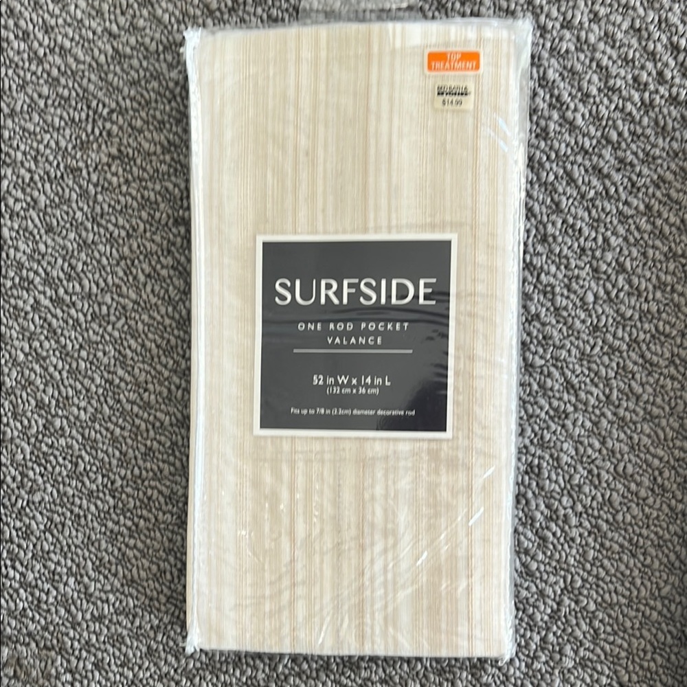 Surfside Beige One Rod Pocket Valance